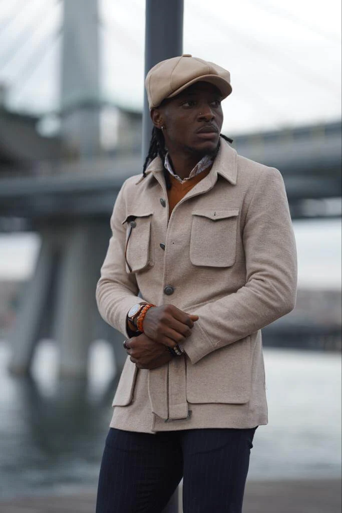 Beige Belted Safari Jacket - Image 6