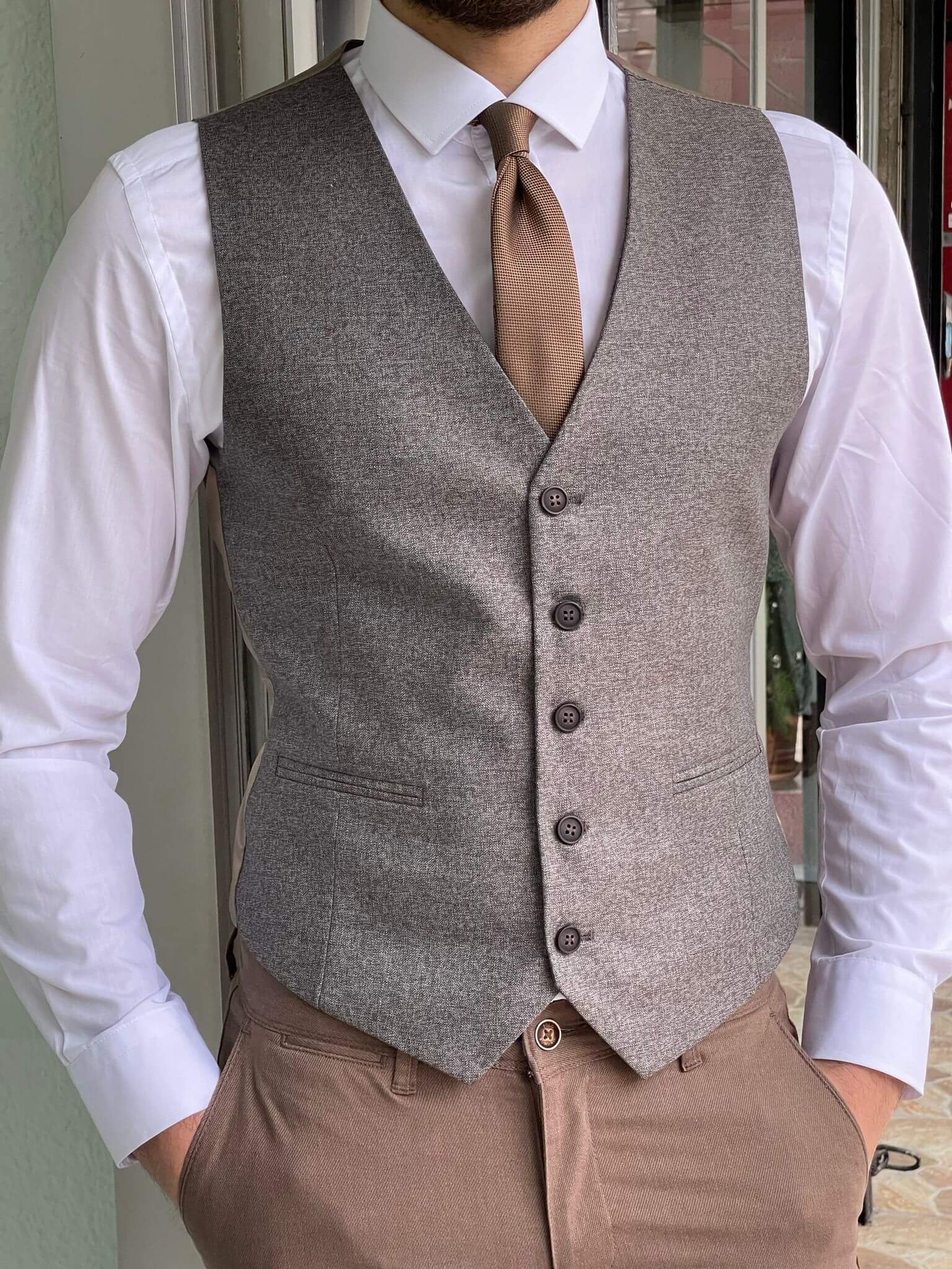 Beige Waistcoat - Image 4