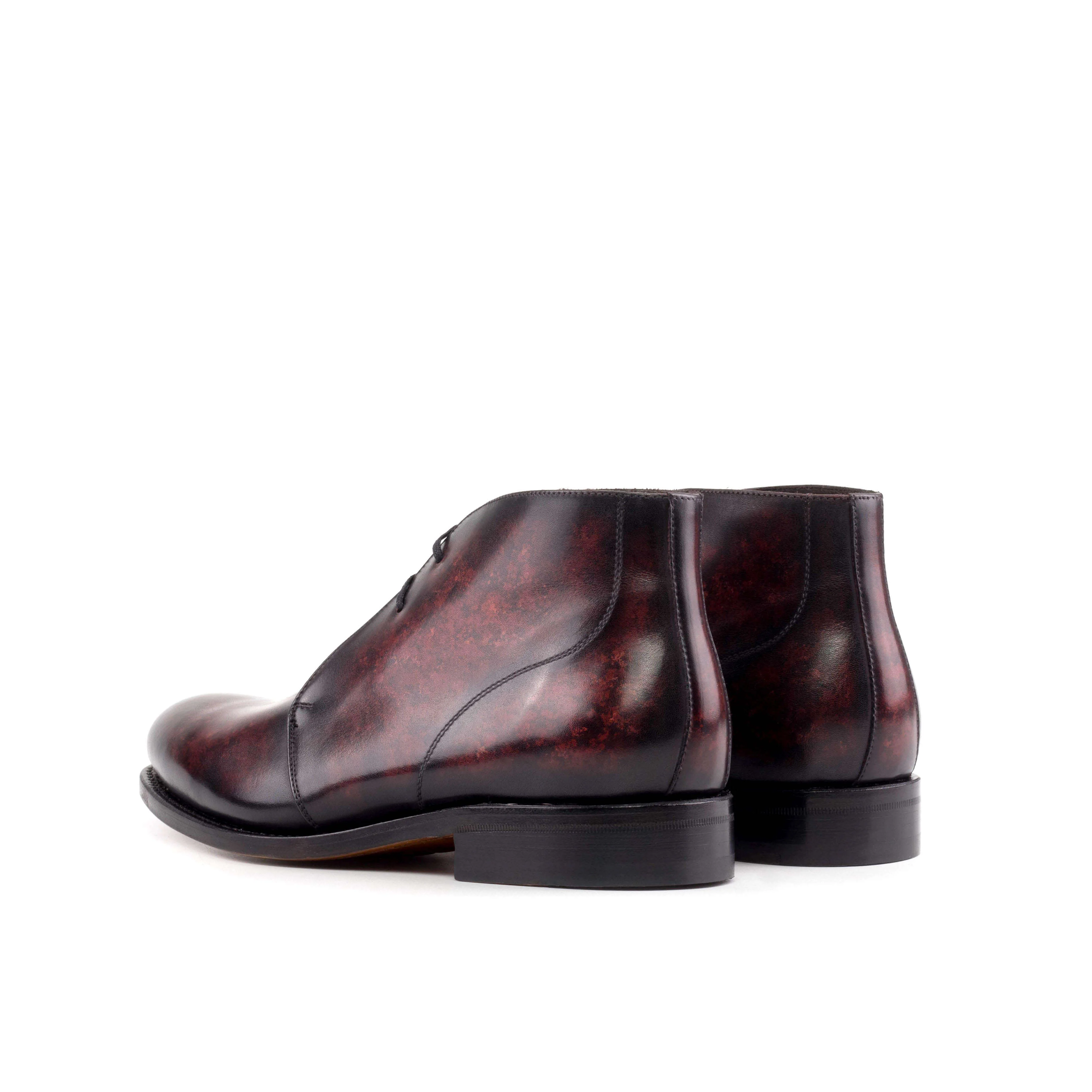 Bespoke Burgundy Patina Leather Chukka Boots. - Image 6