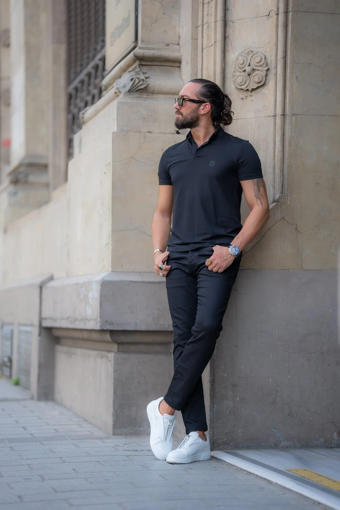 Men's Black Collar T-Shirt - Image 7