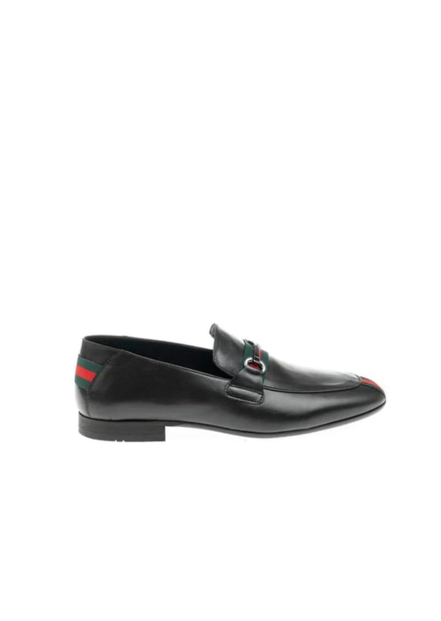 HolloMen Black Luxe Horsebit Leather Loafers. - Image 2