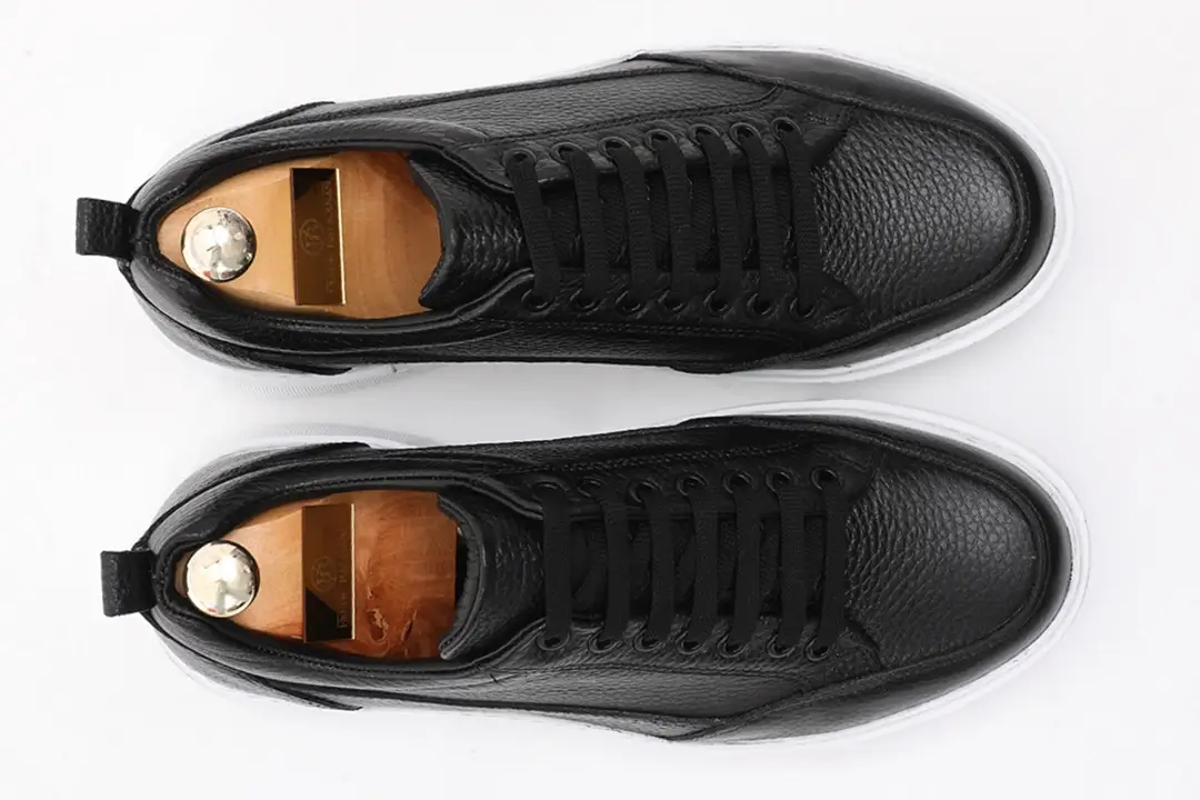 Fabia Black Leather Casual Sneakers - Image 4