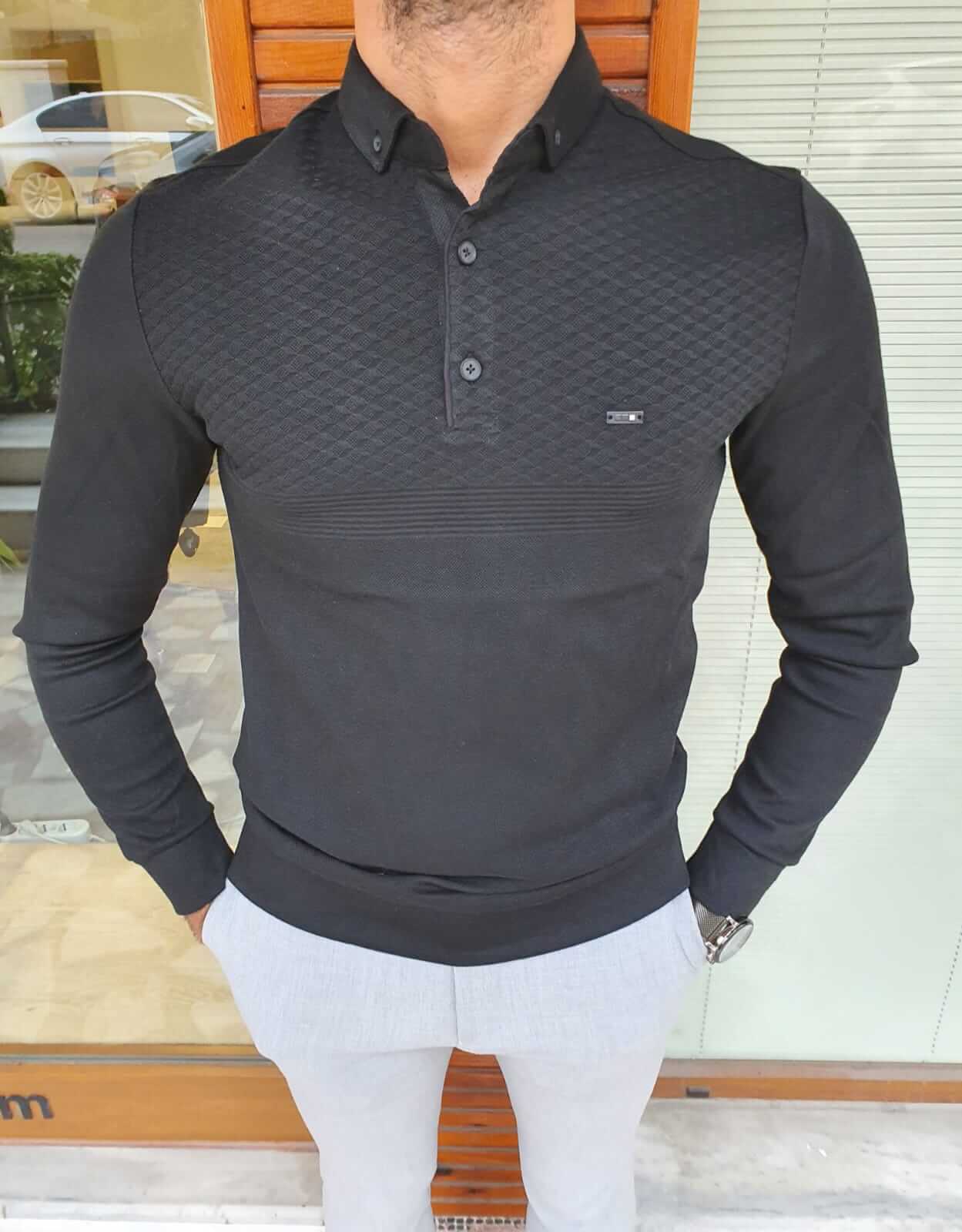 Black Longsleeve combed knitwear - Image 3