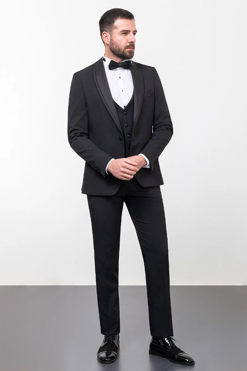 Formal Outfit Men's Black Shawl Tuxedo. - Image 5