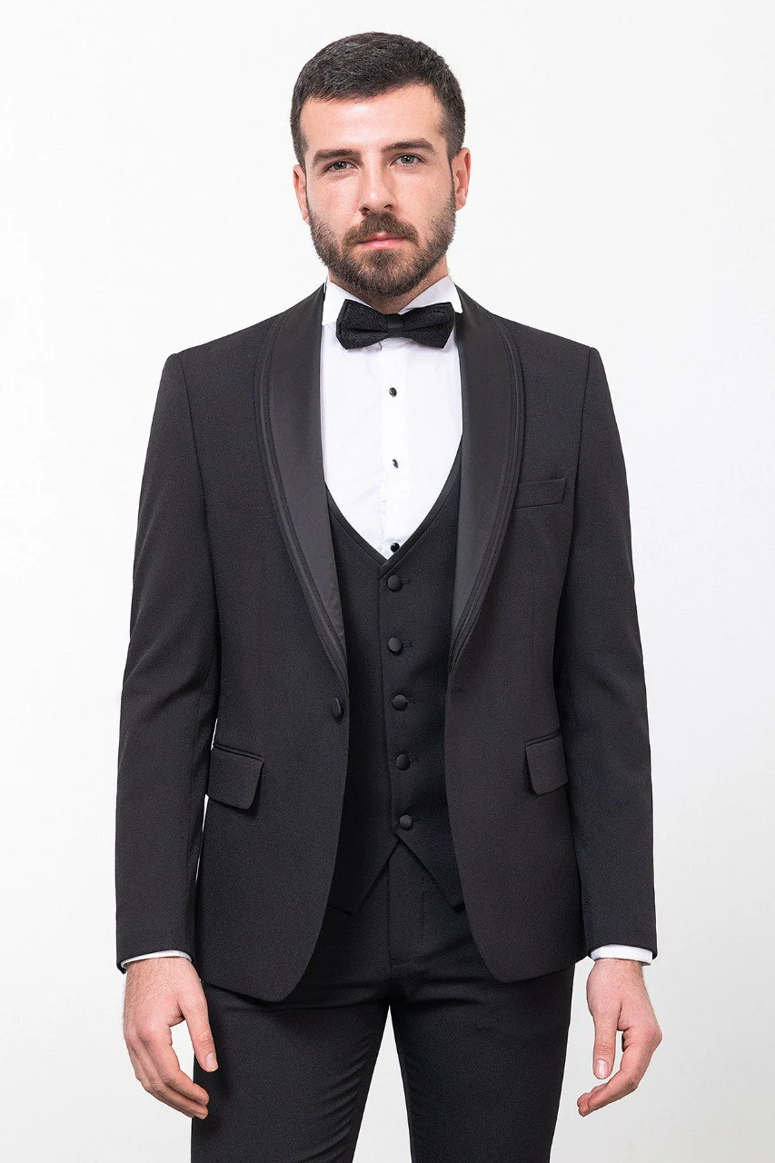 Formal Outfit Men's Black Shawl Tuxedo. - Image 6