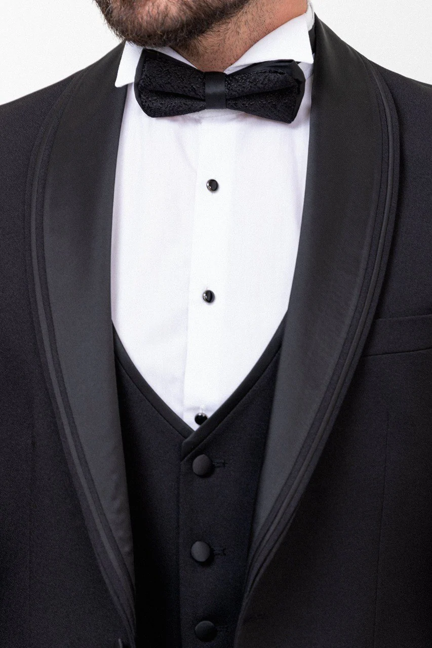 Formal Outfit Men's Black Shawl Tuxedo. - Image 7