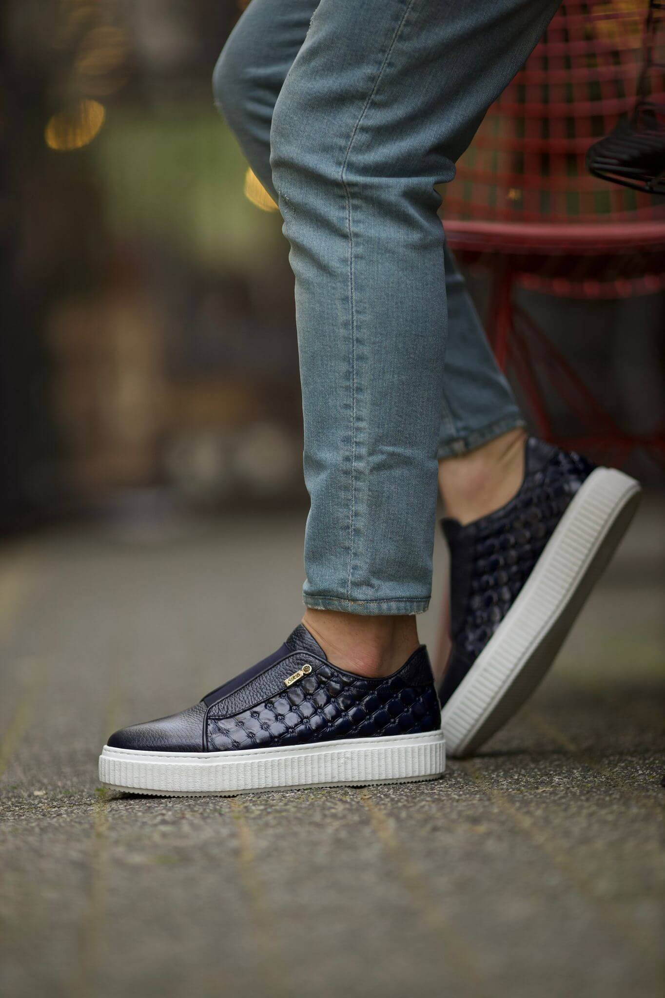 Seville Quilted Black Slip-On Sneakers - Image 7