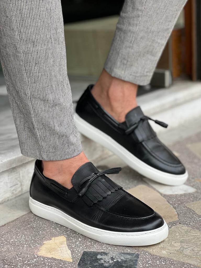 Palermo Edition Black Tassel Casual Loafers. - Image 5