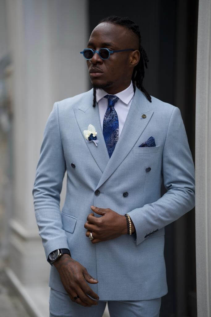 Blue Double Breasted Suit - Image 4