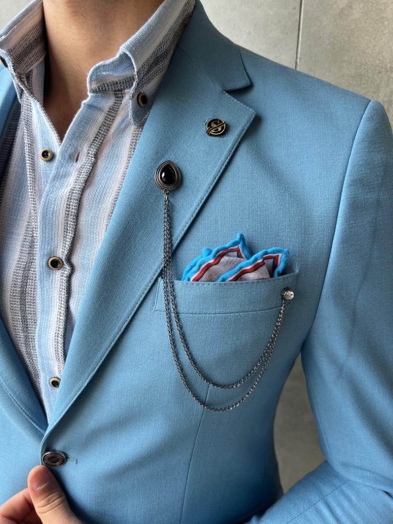 Blue Linen Jacket - Image 2
