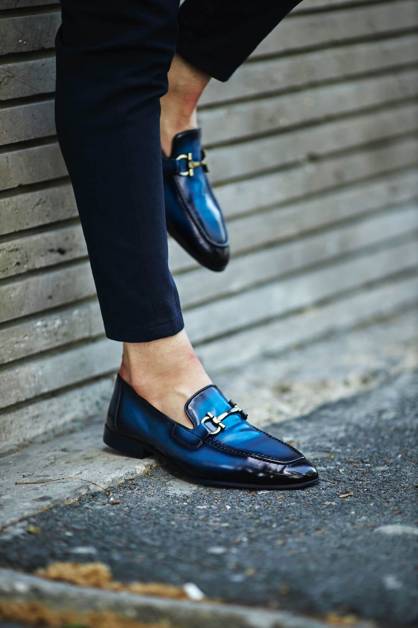 Lisbon Blue Gradient Leather Hazel Loafers. - Image 3