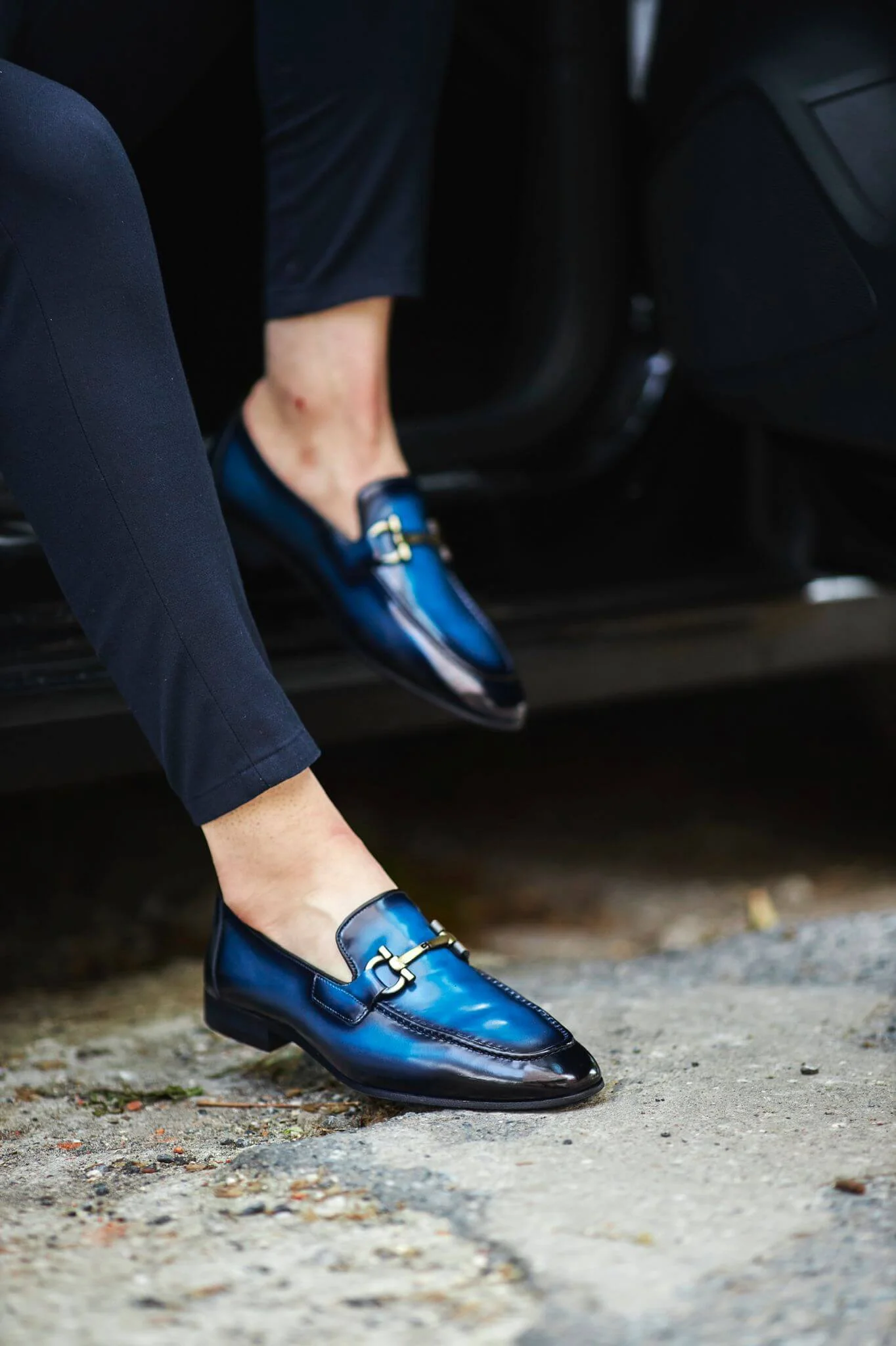 Lisbon Blue Gradient Leather Hazel Loafers. - Image 4