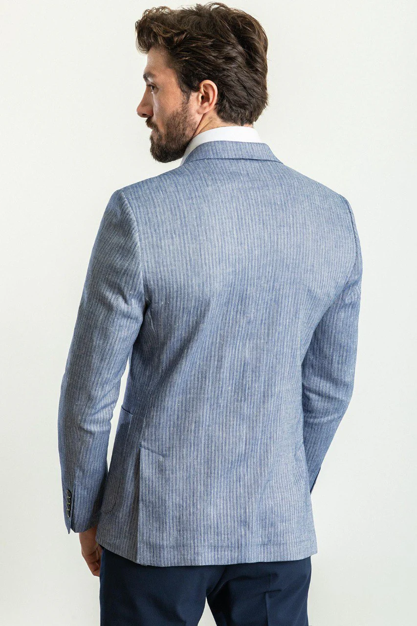 Men’s Blue Wedding Blazer. - Image 3