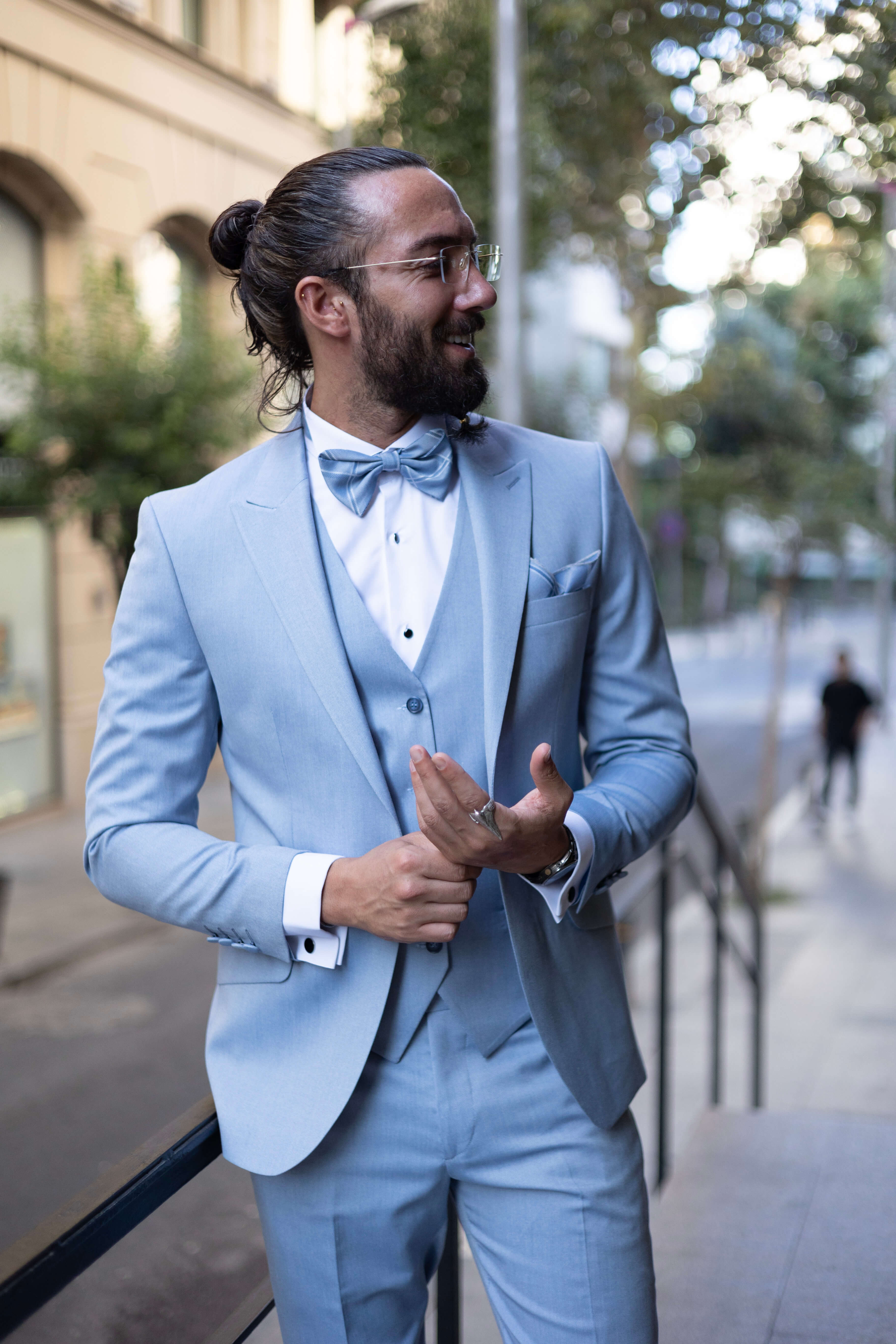 Designer Blue Tuxedo - Image 4