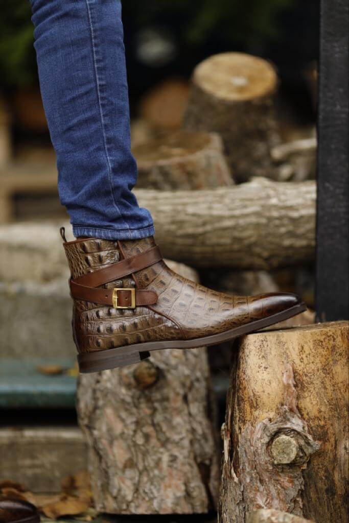 Brown Buckle Chelsea Boots - Image 6