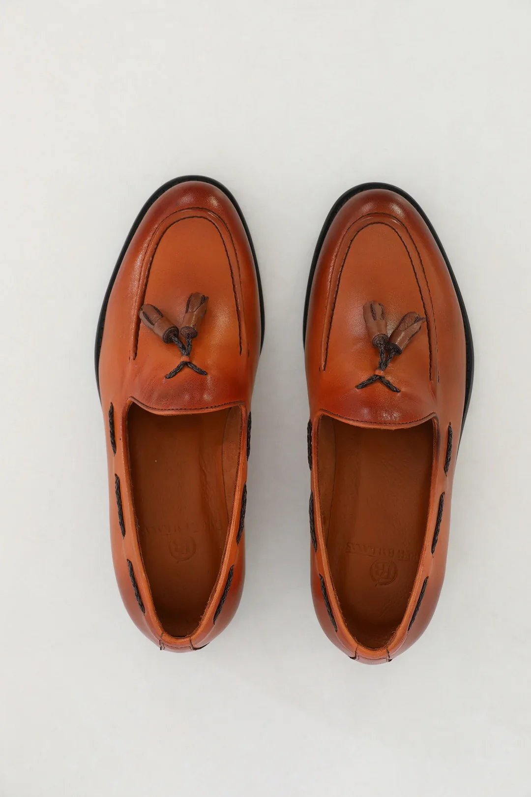 Hollo Brown Leather Tassel Loafers - Image 3