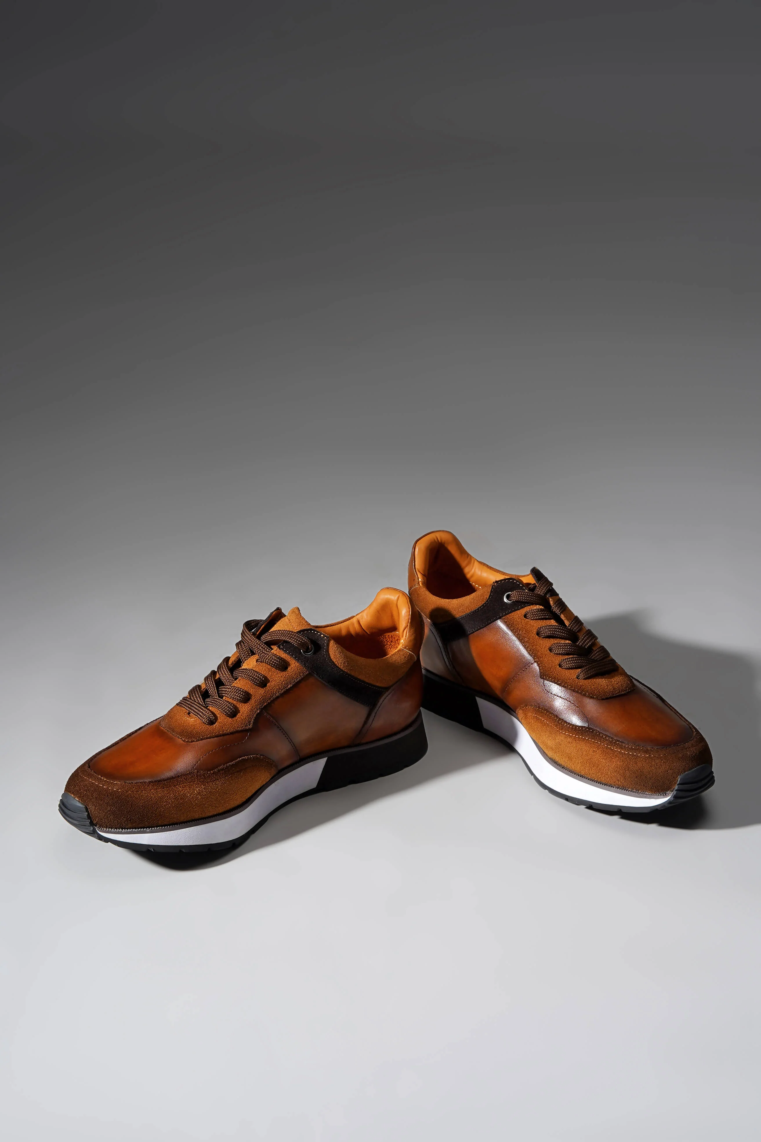 Brown Luxury Leather Sneakers. - Image 2