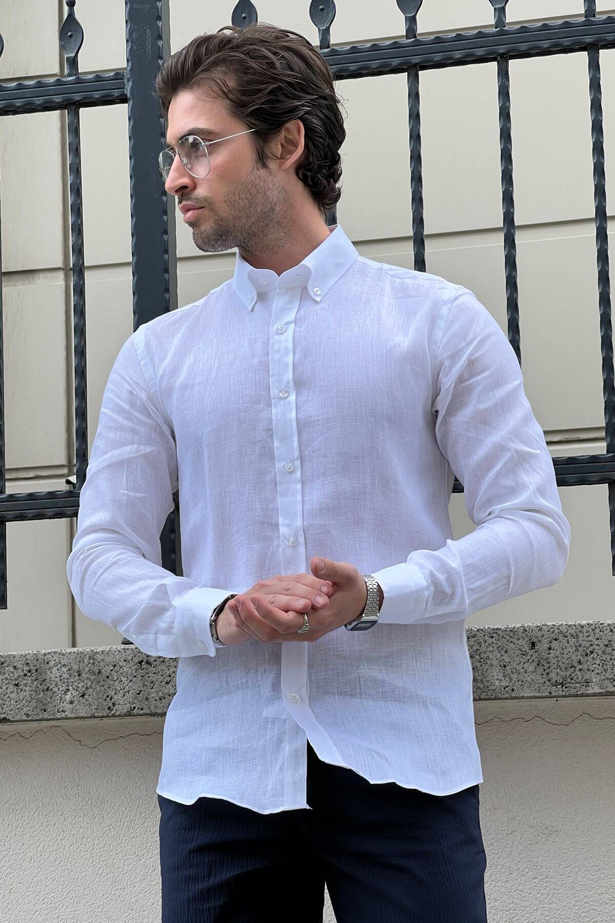 White Linen Shirt - Image 6