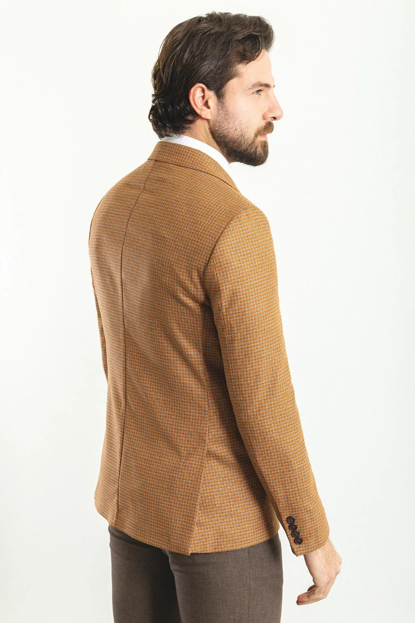 HolloMen Camel Checkered Blazer - Image 5