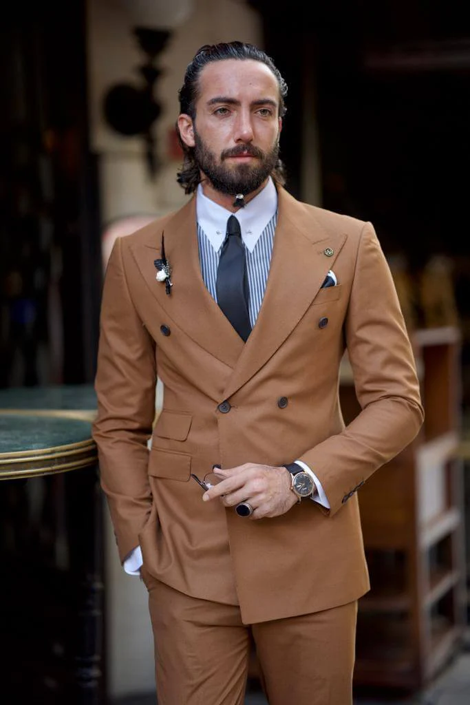 Camel Double Breasted Suit - Image 2