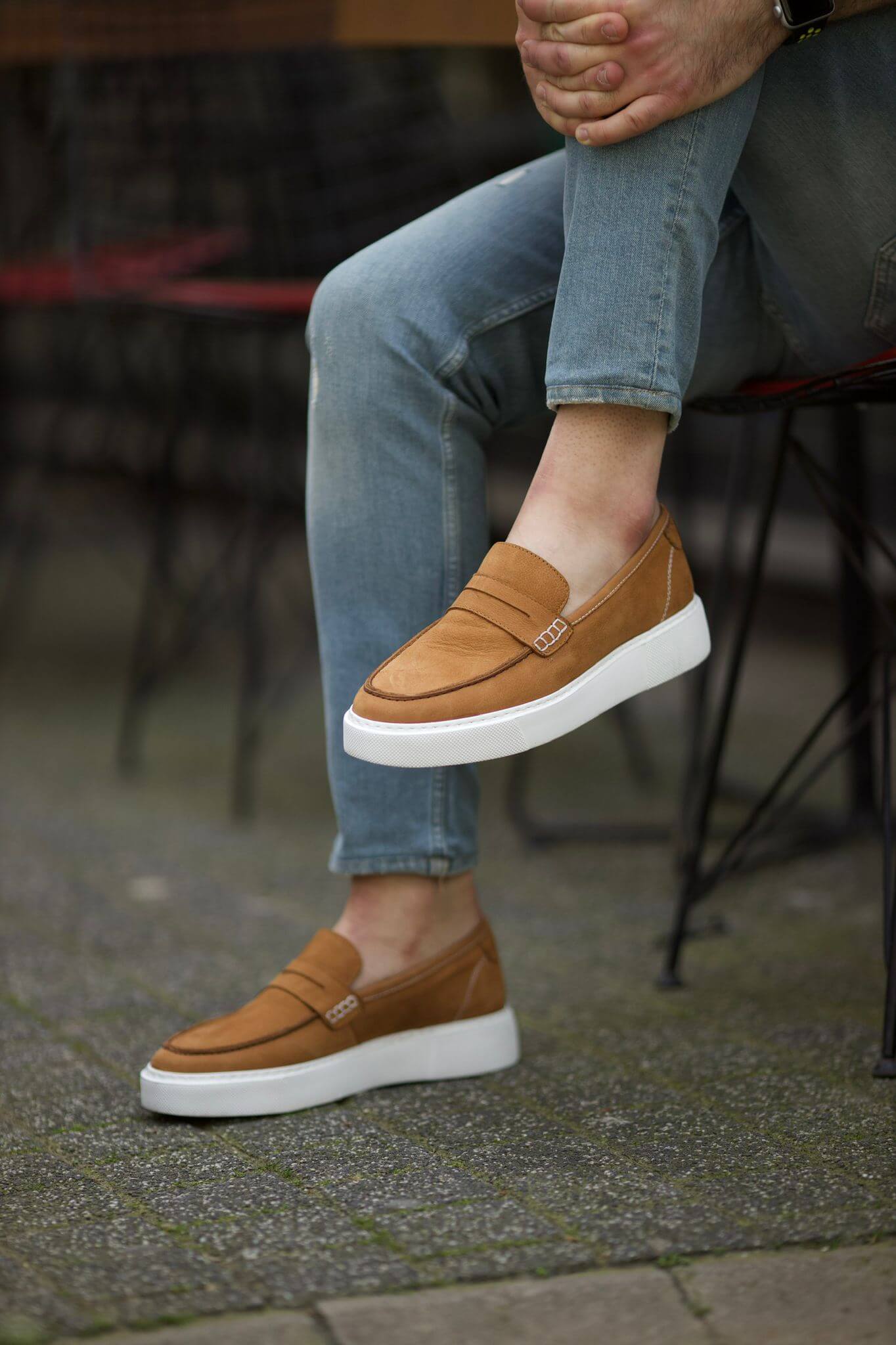 Valencia Camel Nubuck Loafers.