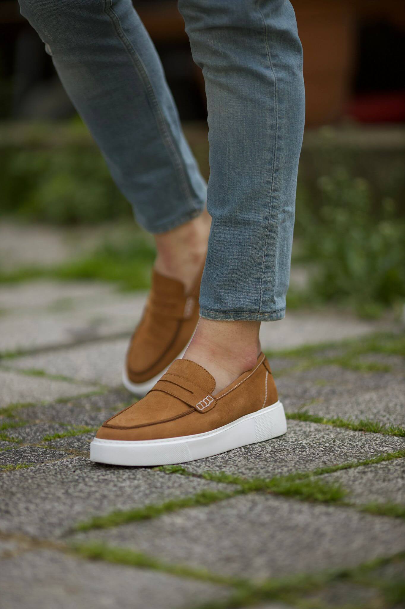 Valencia Camel Nubuck Loafers. - Image 2