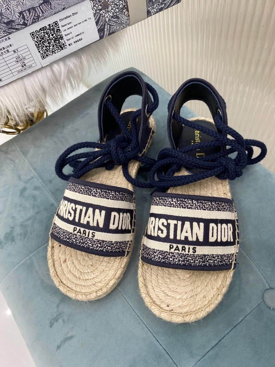 Christian Dior Blue Oblique Summer Sandal - Image 2