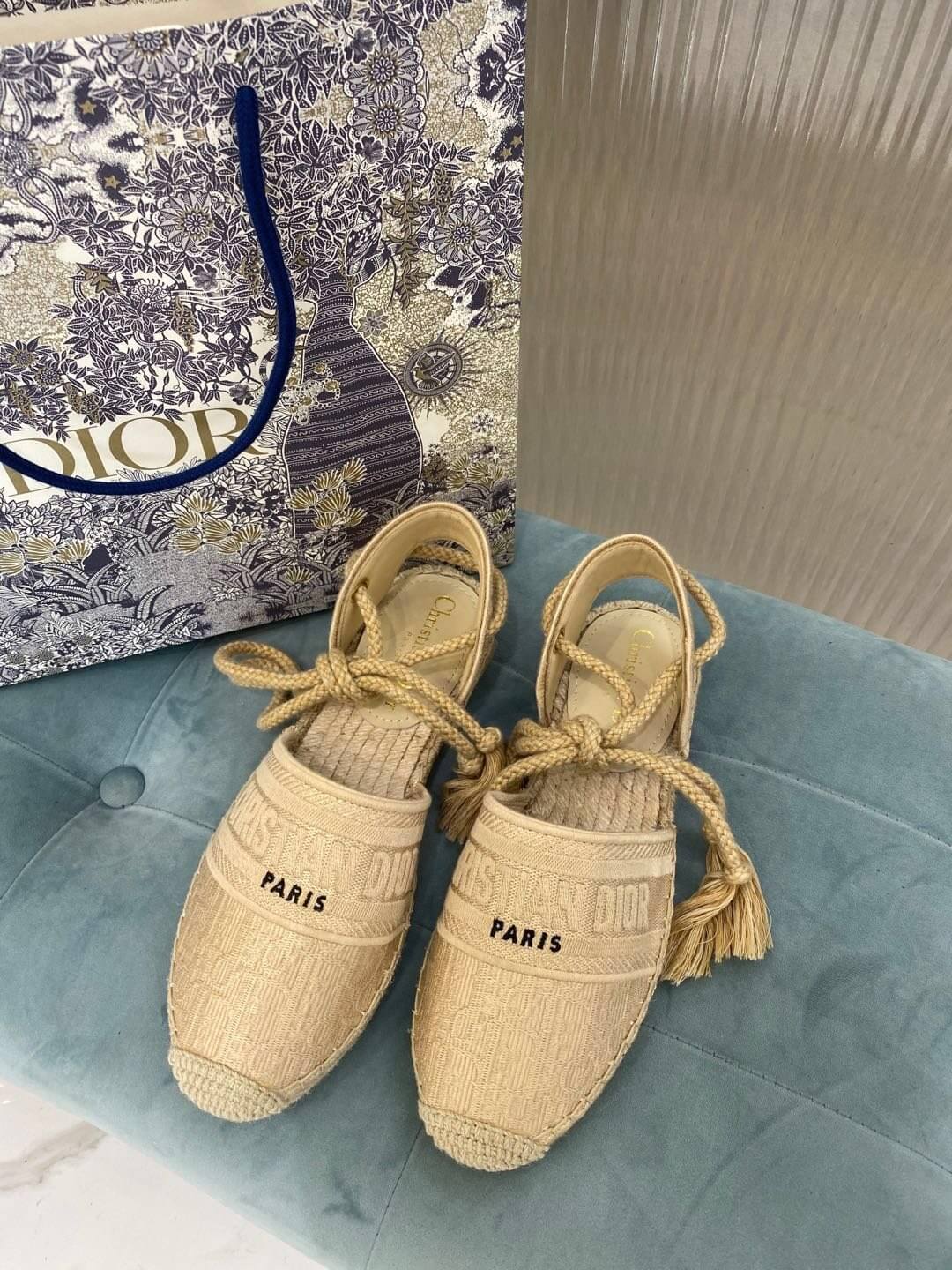 Christian Dior Granville Espadrille Sandal Beige