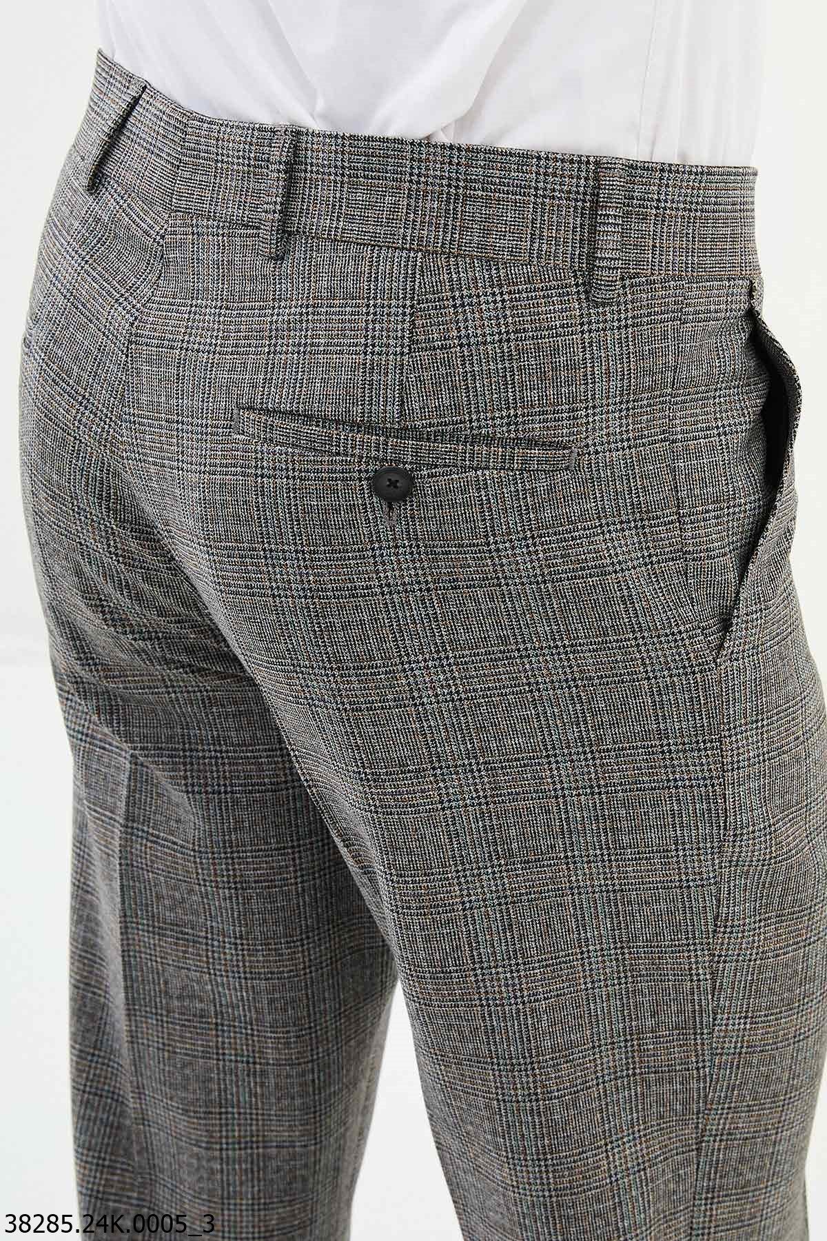 Classic Glen Check Gray Suit Pants - Image 3