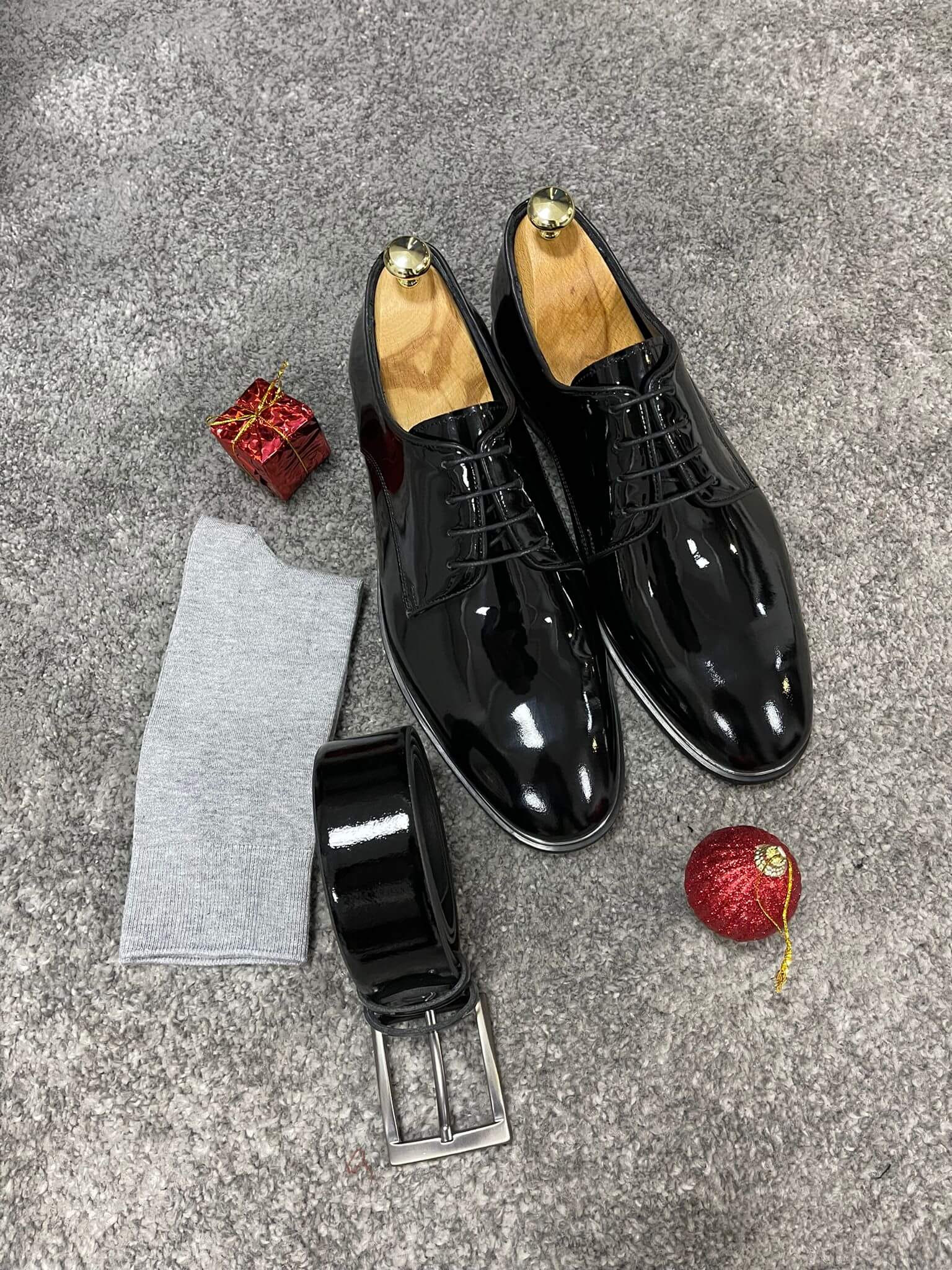 Milan Classic Black Patent Derby Shoes - Image 5