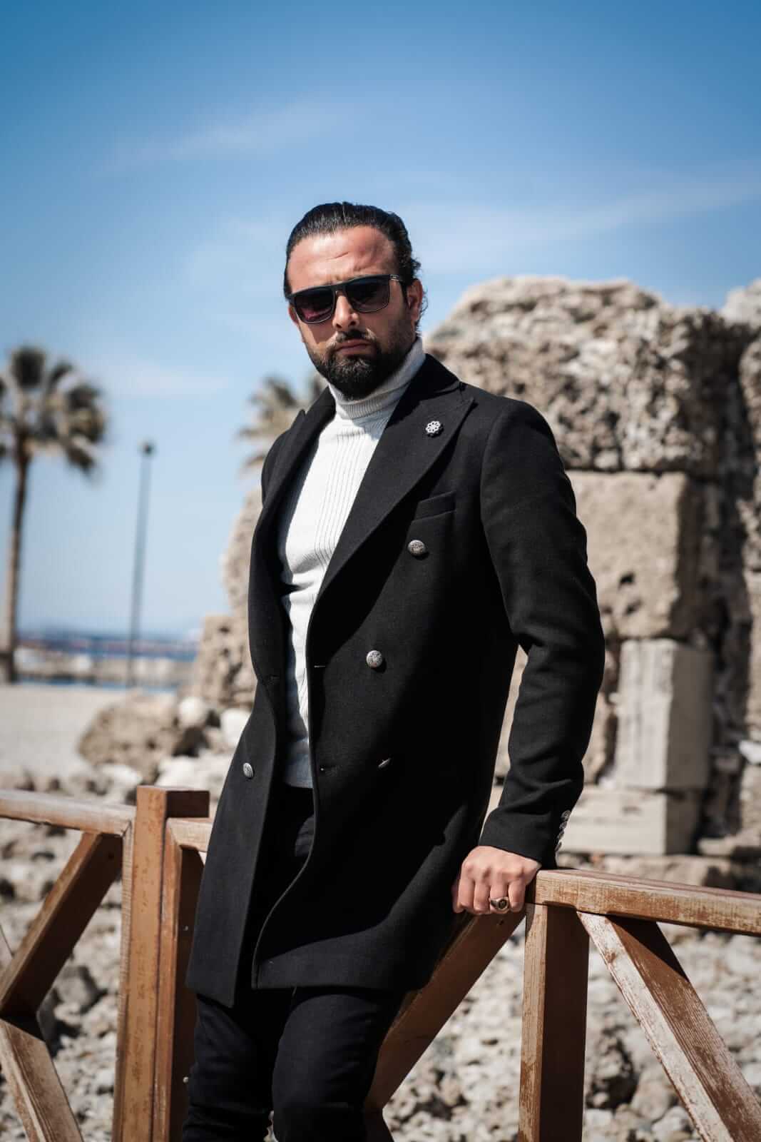 Colden Black Wool Coat - Image 5