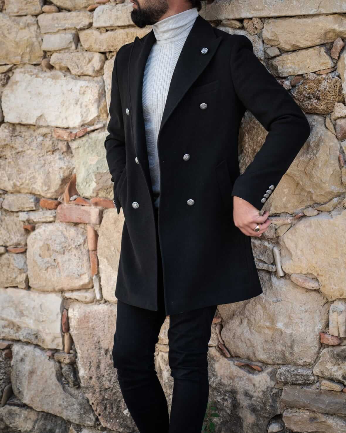 Colden Black Wool Coat - Image 6
