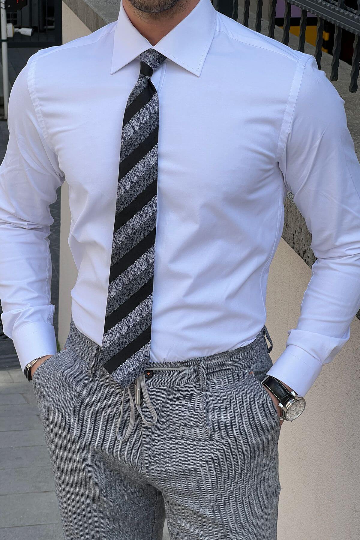 White Cotton Shirt - Image 7