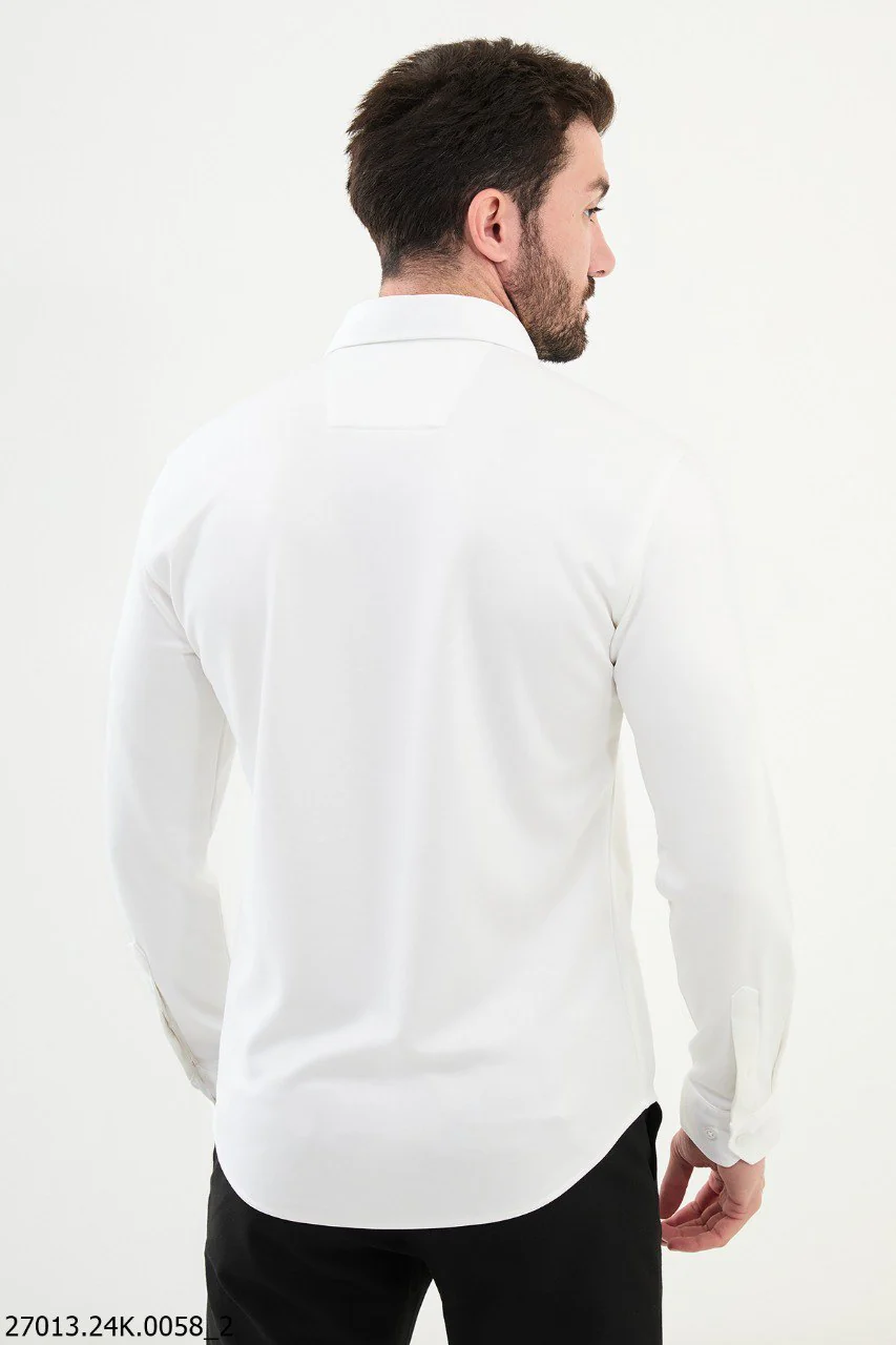 Crisp White Formal Shirt with Modern Design. - Image 3