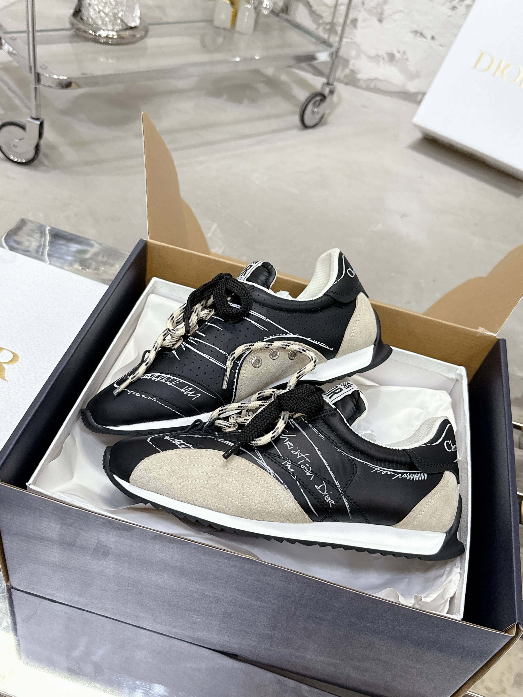 D-Sketch Sneaker Black Nylon and Calfskin - Image 5