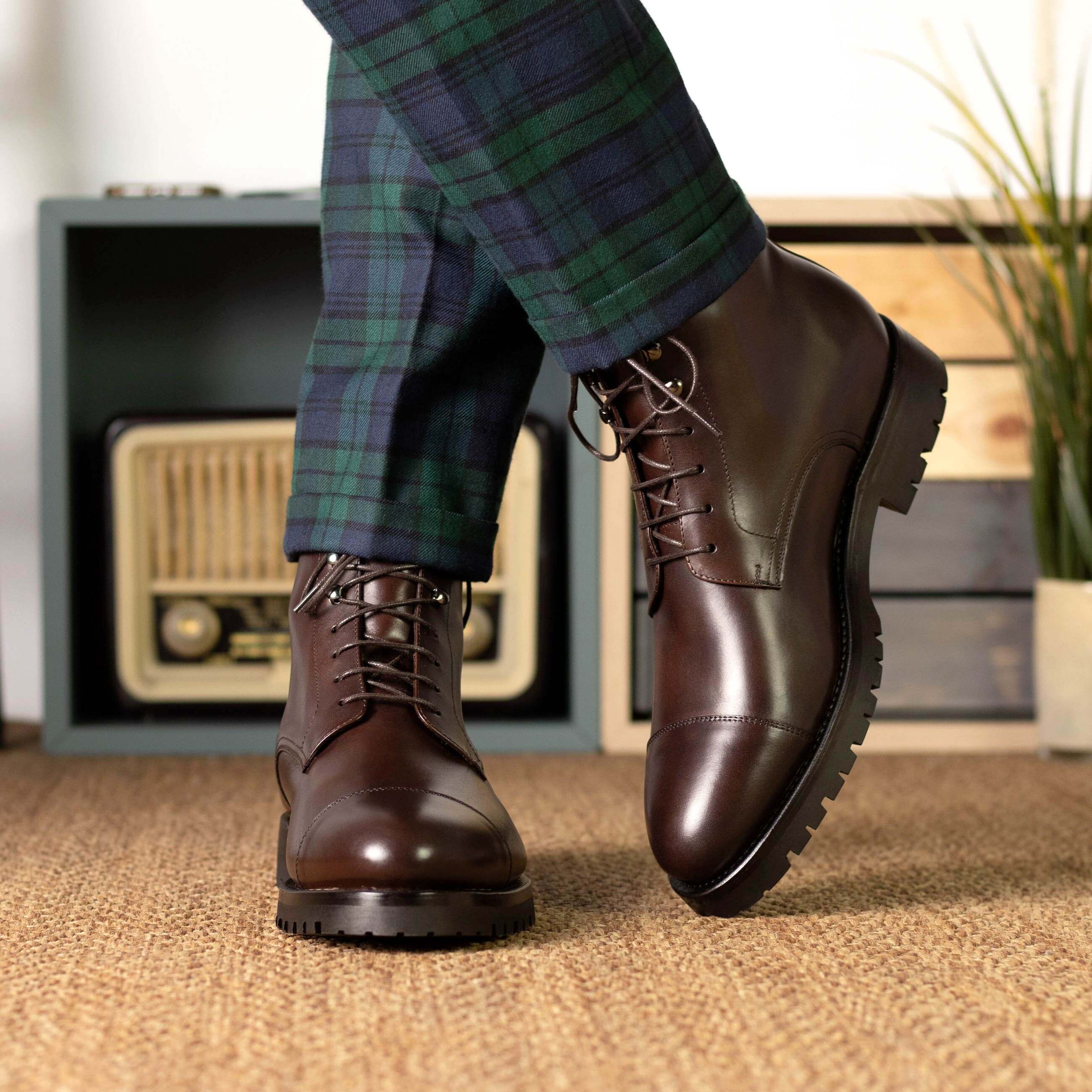 Dark Brown Box Calf Jumper Boots. - Image 2