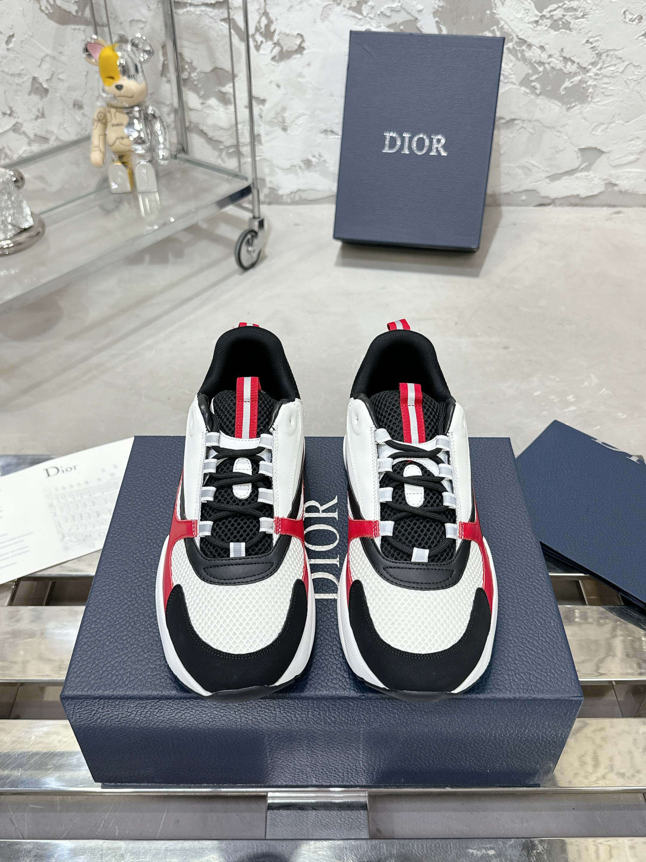 Dior B22 Crimson Pulse Runner Sneakers - Image 2