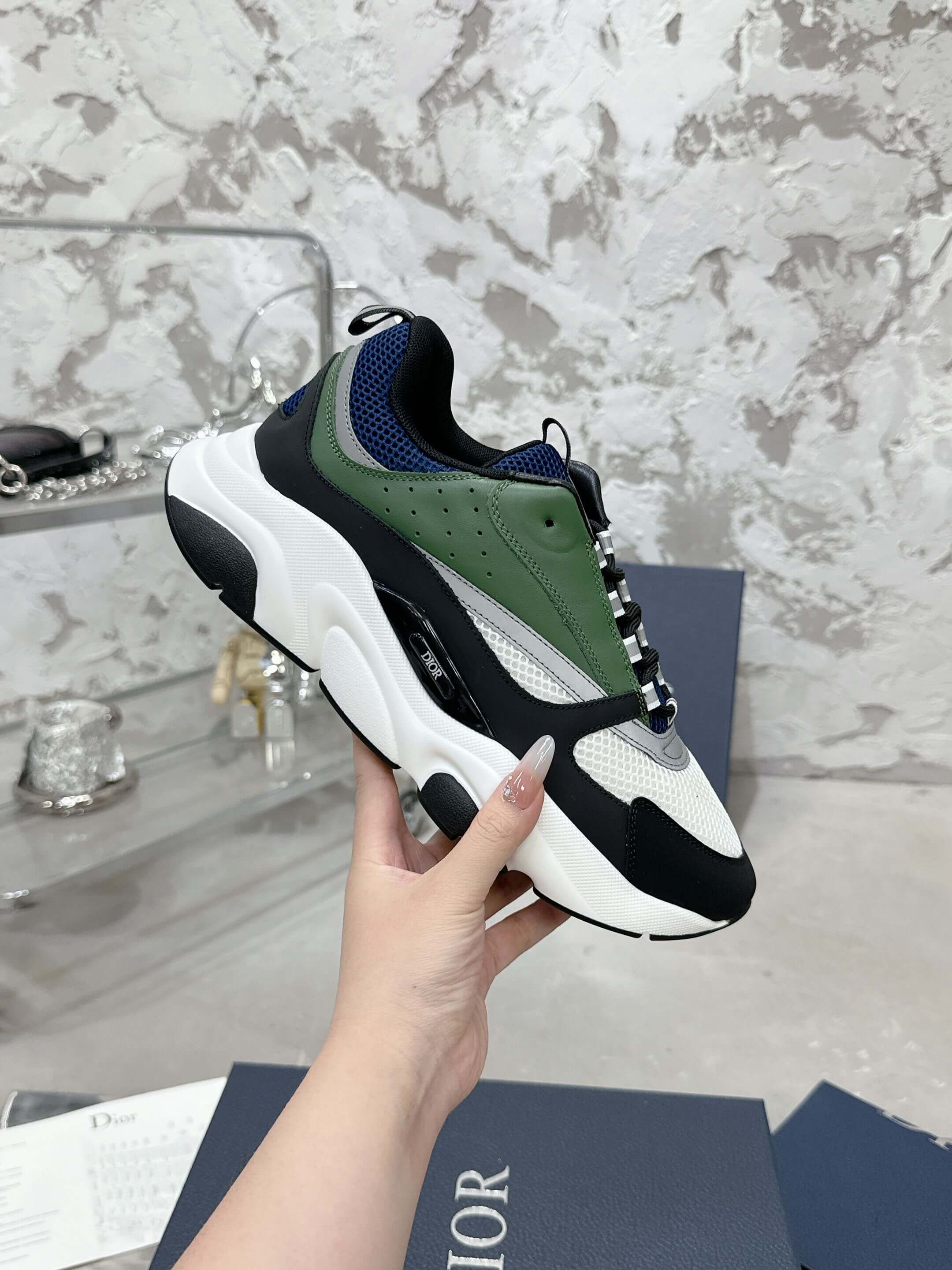 Dior B22 Forest Navy Runner Sneakers - Image 9