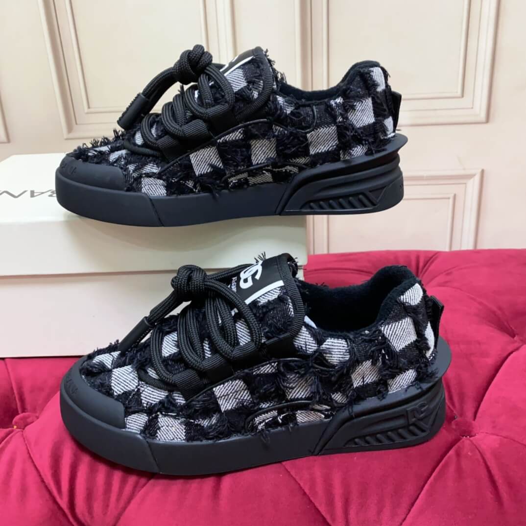 Dior B25 Black & White Checkered Luxe Sneakers - Image 3