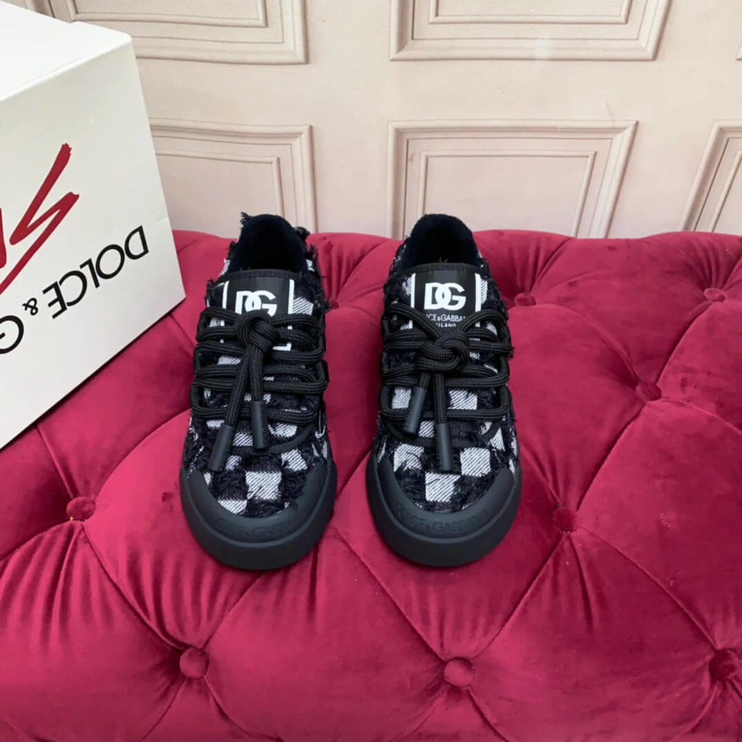 Dior B25 Black & White Checkered Luxe Sneakers - Image 4