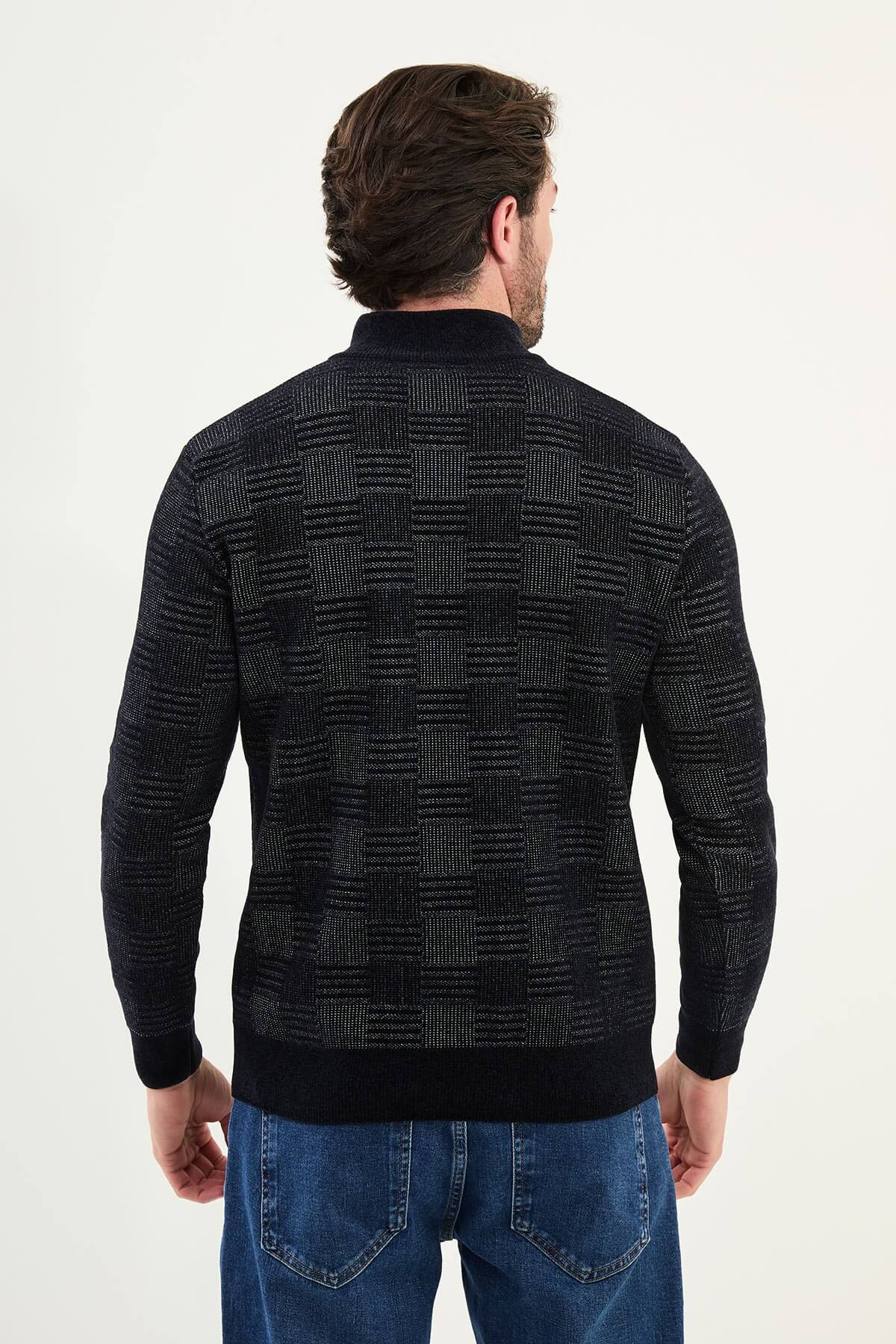 AXIST Black Quarter-Zip Slim Fit Knit Sweater - Image 3