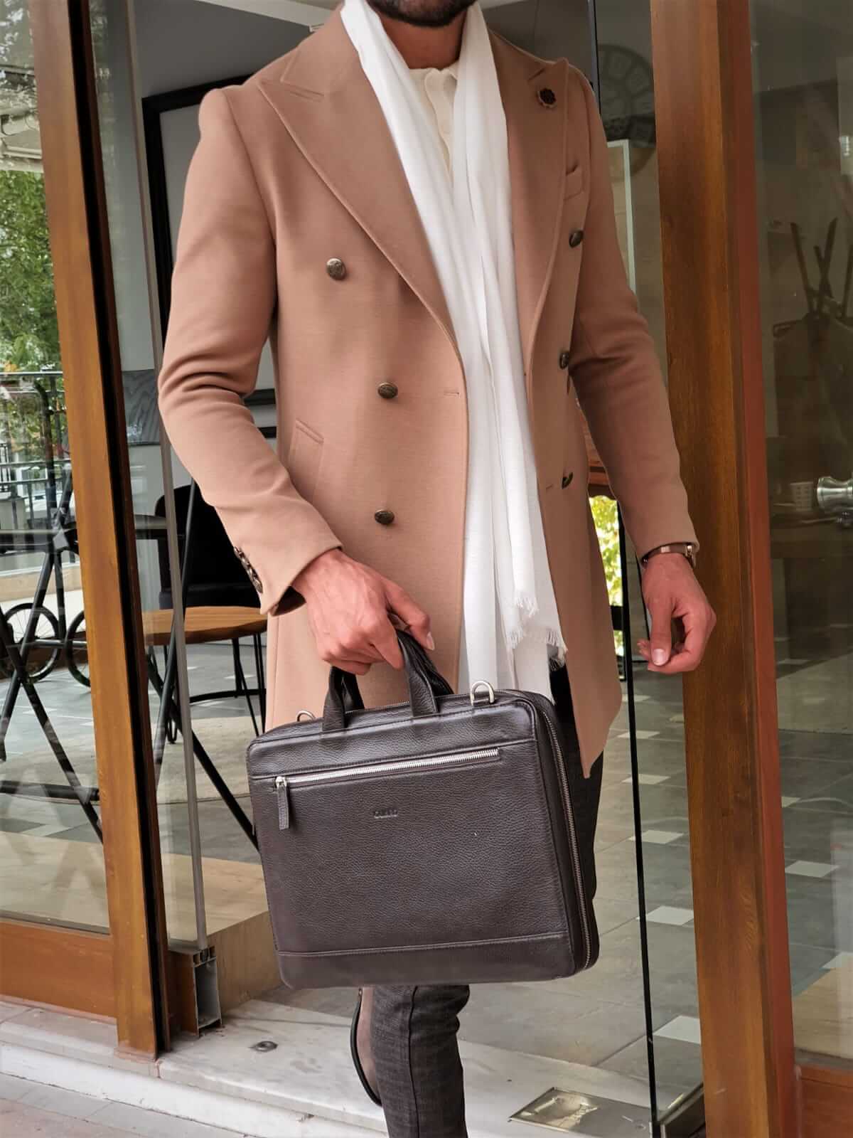 COLDEN DOUBLE BREASTED BEIGE WOOL COAT - Image 7