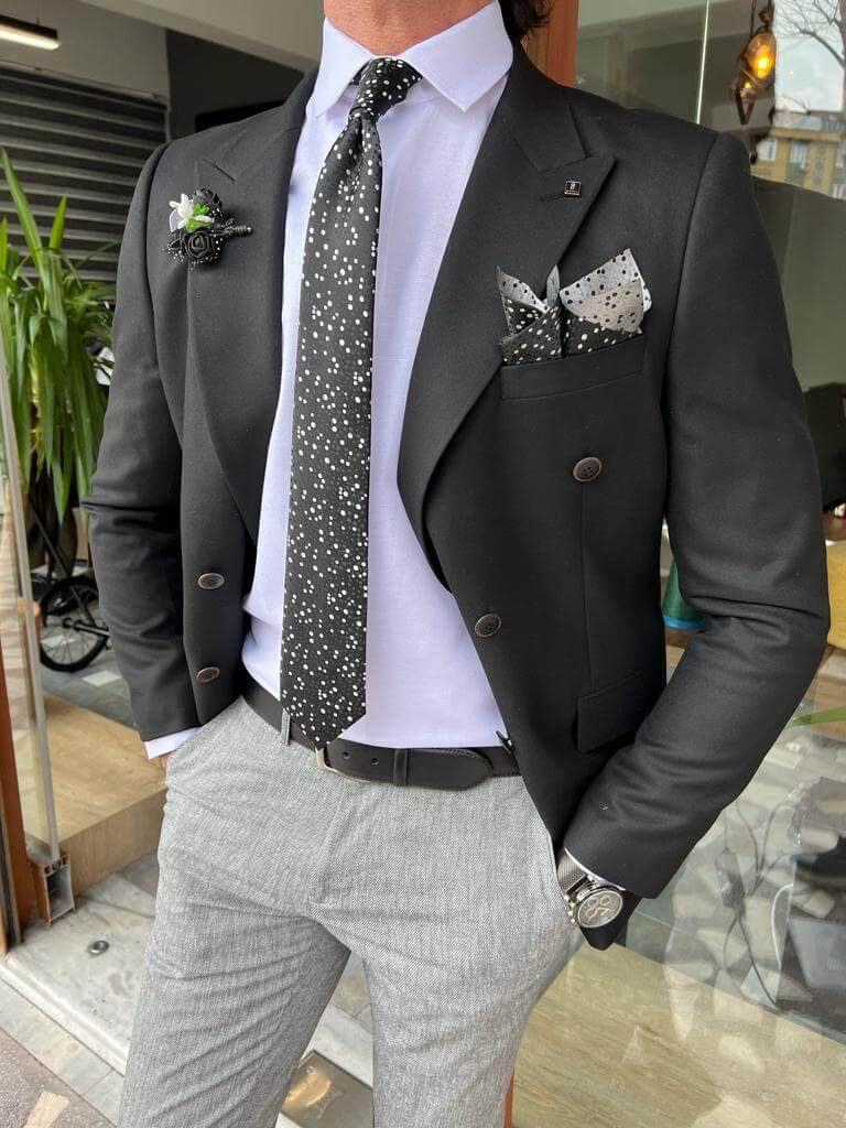 Double Breasted Black Jacket - Image 7