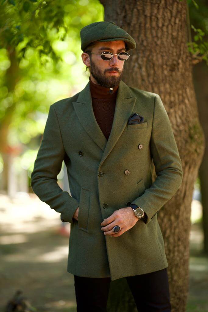 Double Breasted Khaki Cachet Coat - Image 2