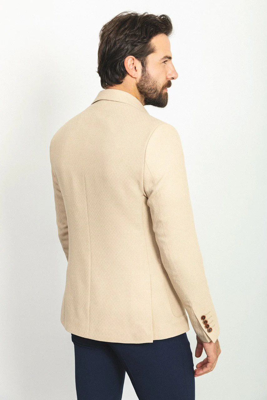 HolloMen Eiffel Beige Slim Fit Versatile Blazer - Image 3