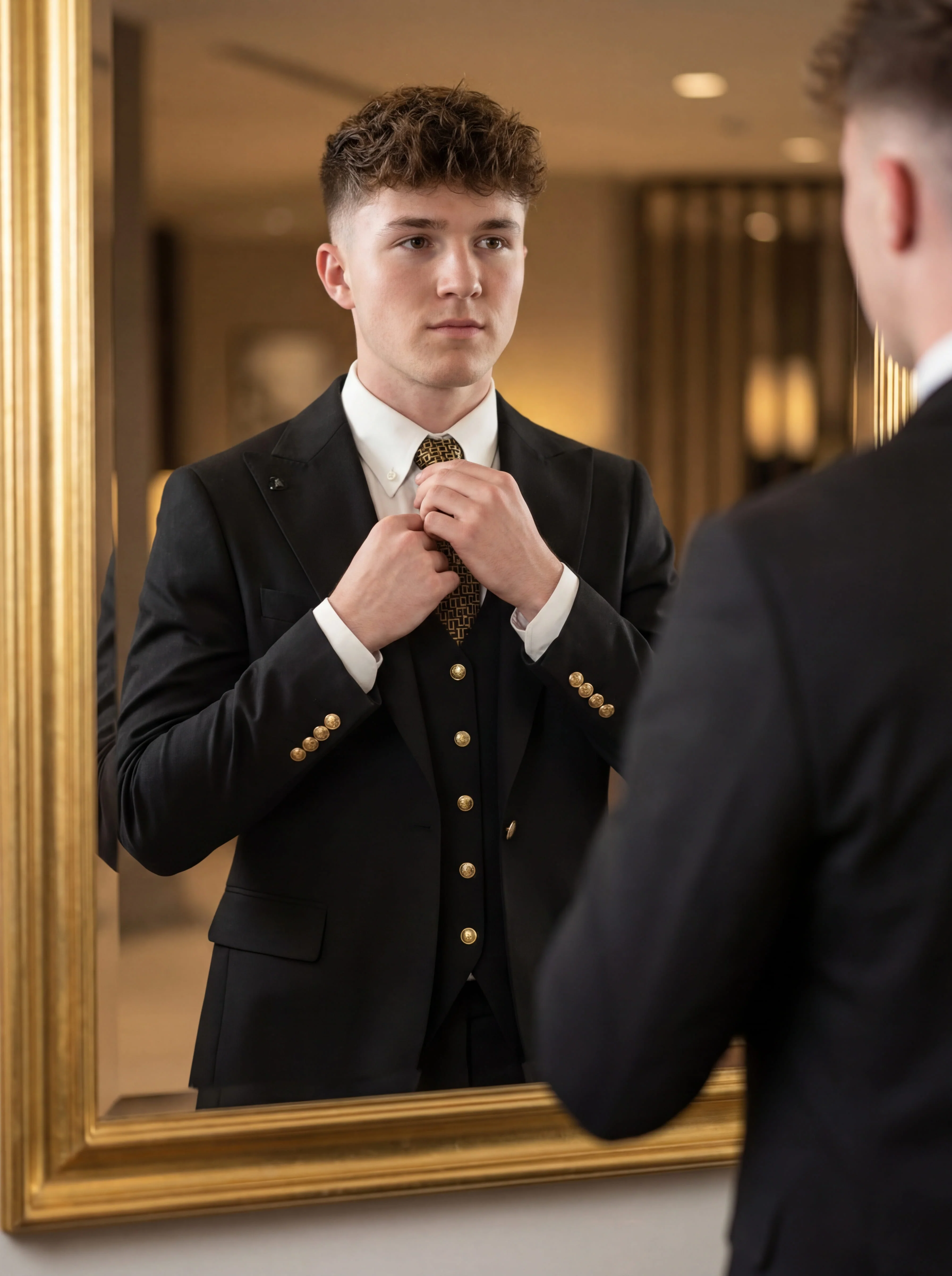 Elegant Black Slim Fit 3-Piece Prom Suit. - Image 4