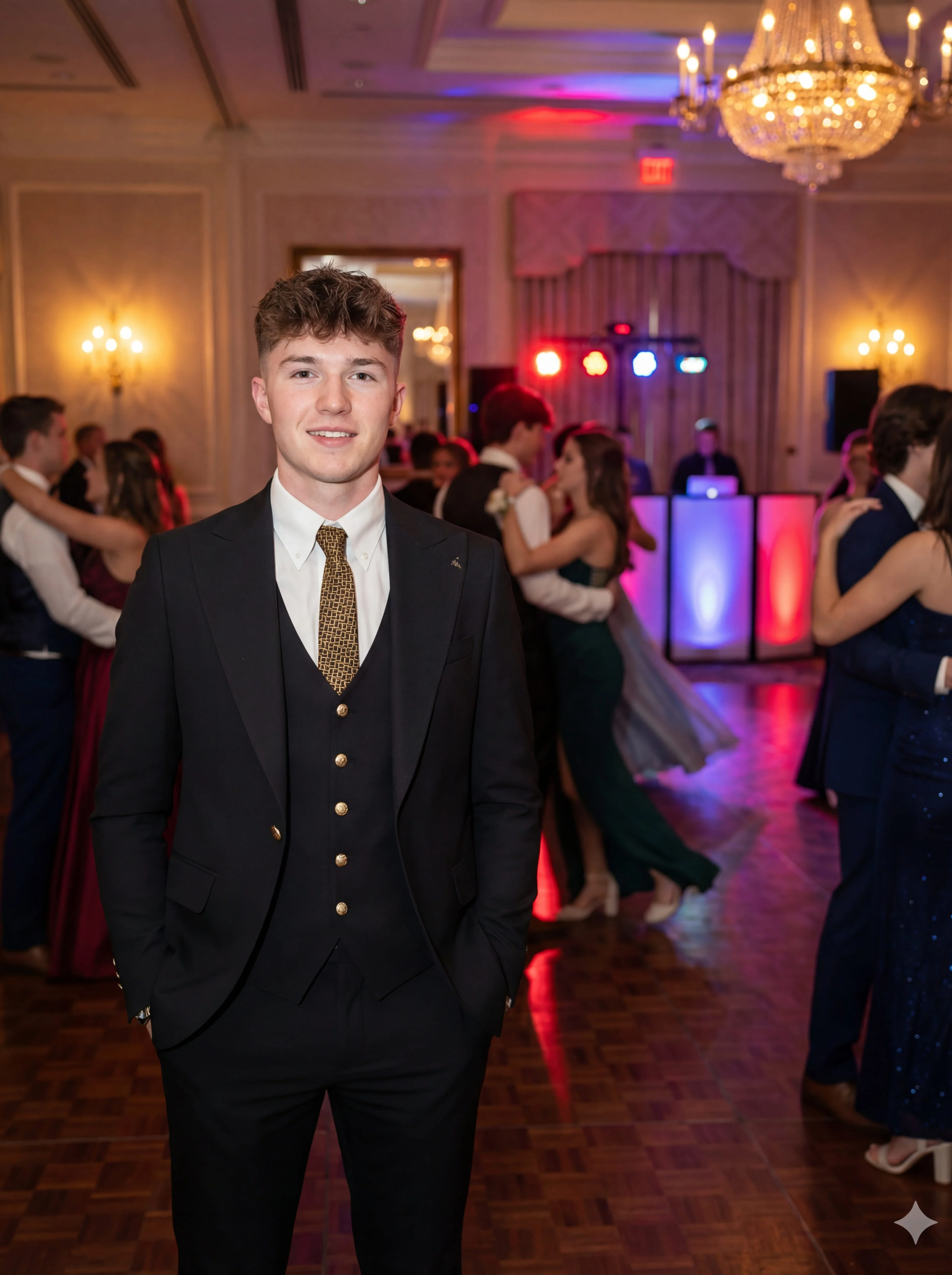Elegant Black Slim Fit 3-Piece Prom Suit. - Image 5