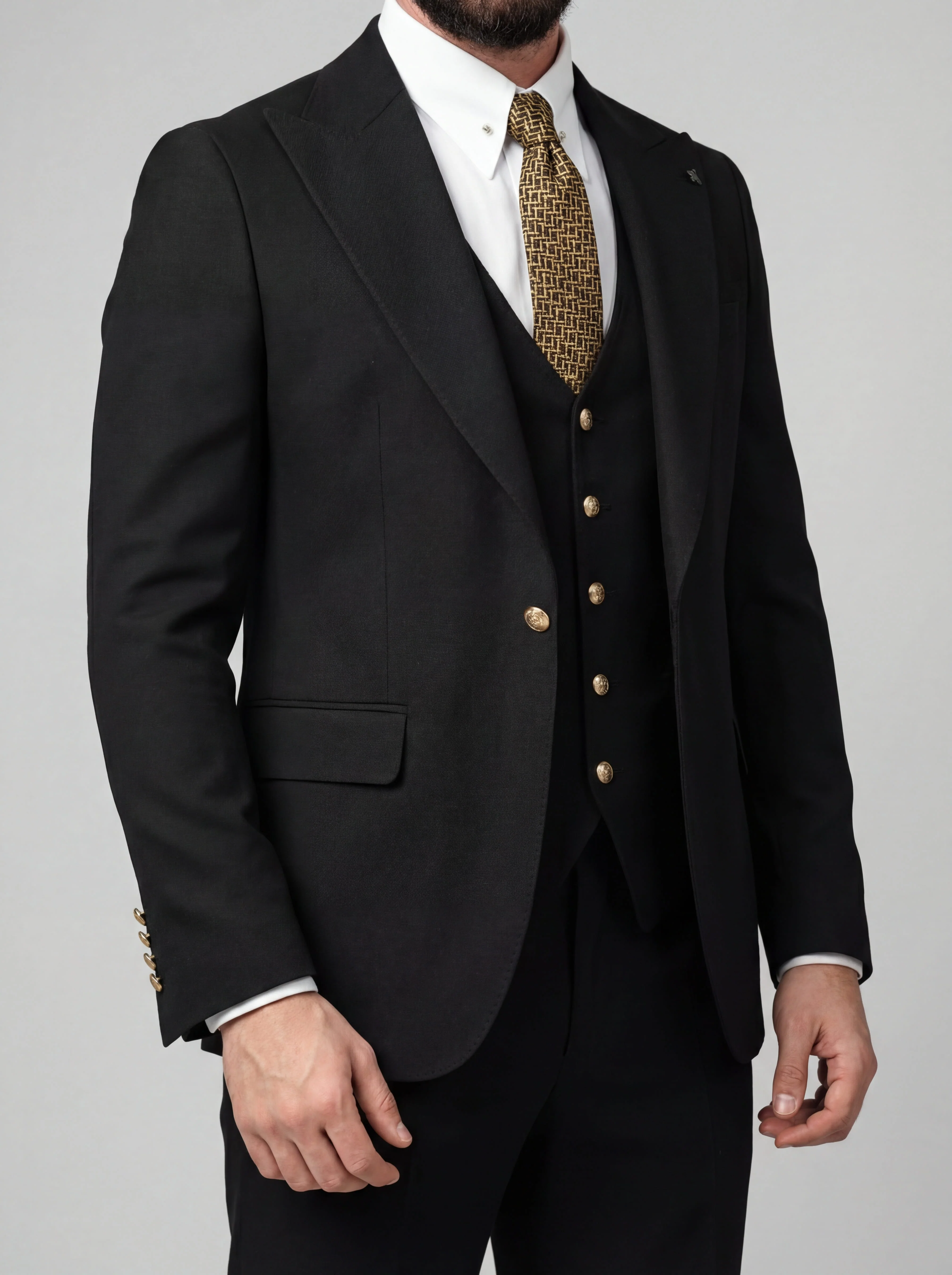 Elegant Black Slim Fit 3-Piece Prom Suit. - Image 7