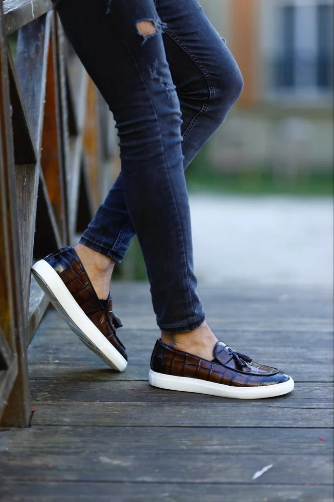 Florence Brown Tassel Leather Loafers - Image 6