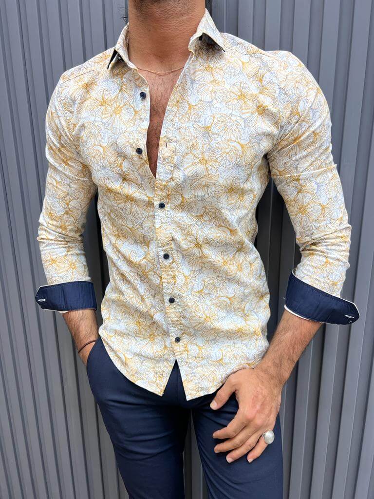 Floral Beige Shirt - Image 3